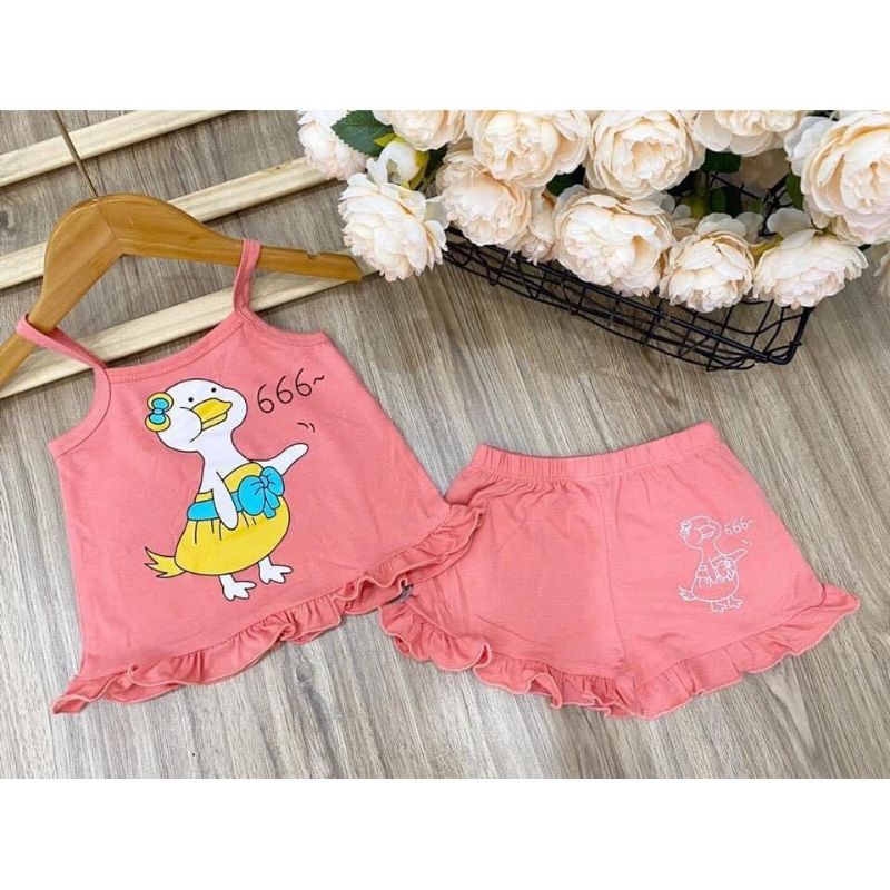 Bộ dây thun cotton cho bé gái