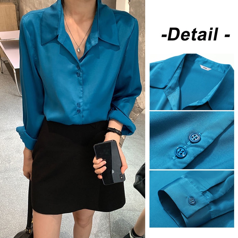 Áo Sơ Mi Tay Dài Màu Sắc Thời Trang Dành Cho Nữ