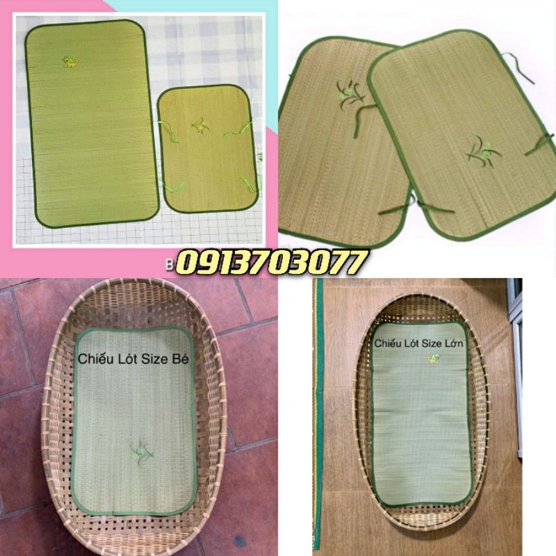 Combo Nôi tre size 90x60 kèm chiếu cối cho bé ( tặng vòng dâu tằm)