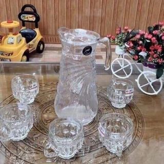 Bộ cốc + bình nước thủy tinh