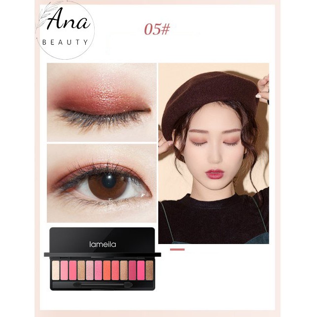 Phấn Mắt 12 Màu Lameila Play Color Eyes Kèm Cọ Trang Điểm bảng phấn mắt lameila