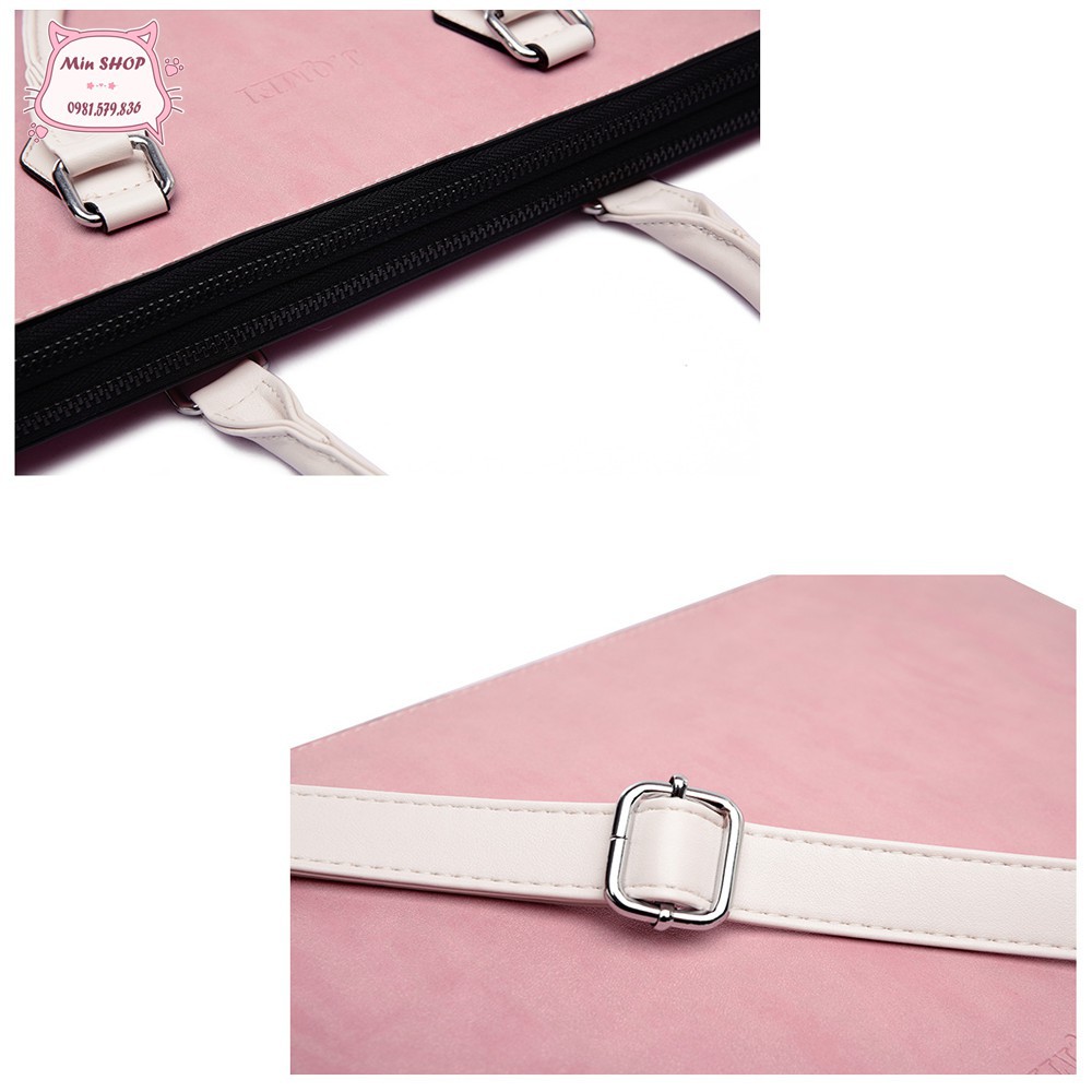 túi máy tính xách tay cho nữ [Freeship] Túi công sở nữ da PU cao cấp chống sốc laptop, chống sốc macbook có dây đeo chéo | BigBuy360 - bigbuy360.vn