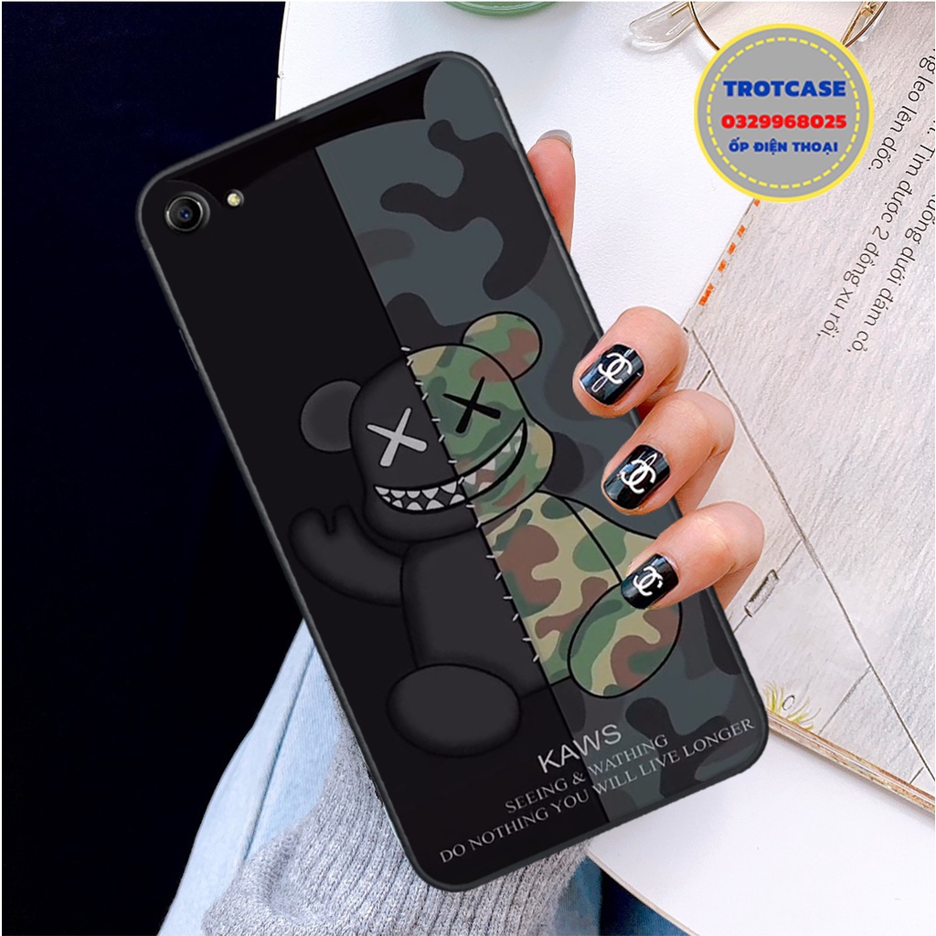 Ốp lưng điện thoại Oppo A71 / A83 / A39 / A57 / A37 / A31 / A33 - in hình chú gấu brick đen siêu đẹp