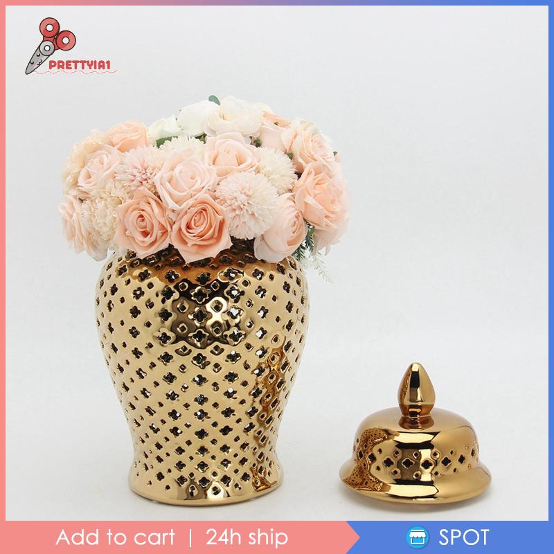 [Prettyia1] Lọ Gừng Phương Đông Thủ Công Có Nắp Trang Trí Cho Nhà Bếp Tiệc Tùng