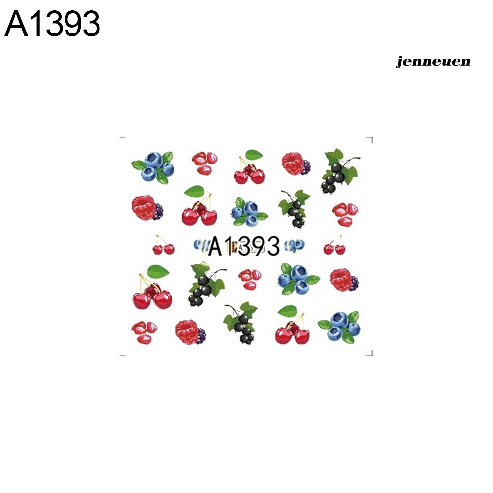 Nhãn dán móng tay trang trí móng kiểu trái cây dễ thương