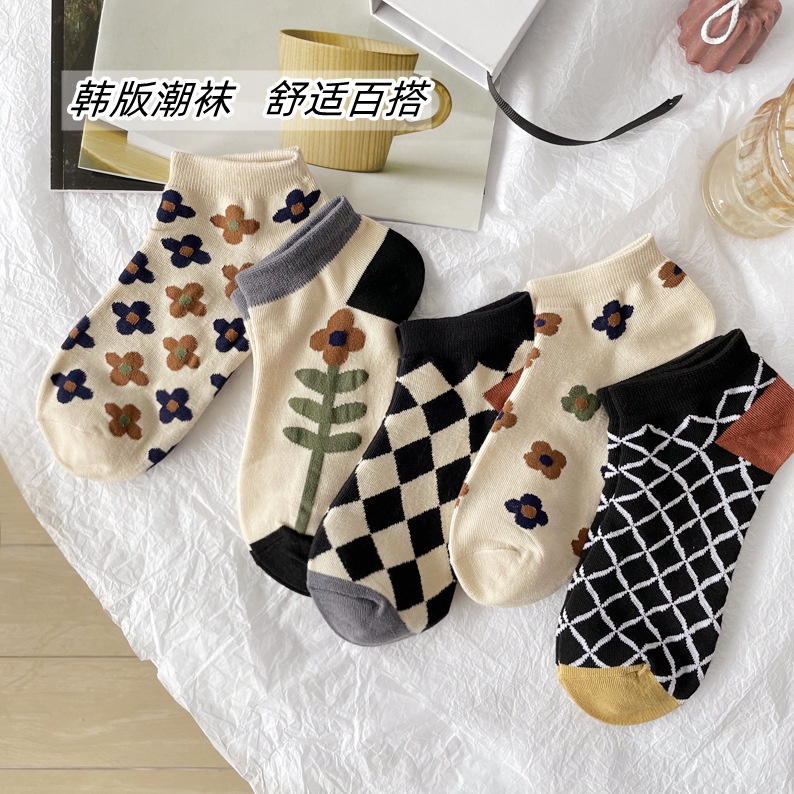 Vớ tất cổ ngăn bông hoa phong cách Boho