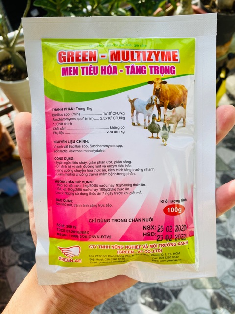MEN TIÊU HOÁ GREEN MULTIZYME CHO VẬT NUÔI