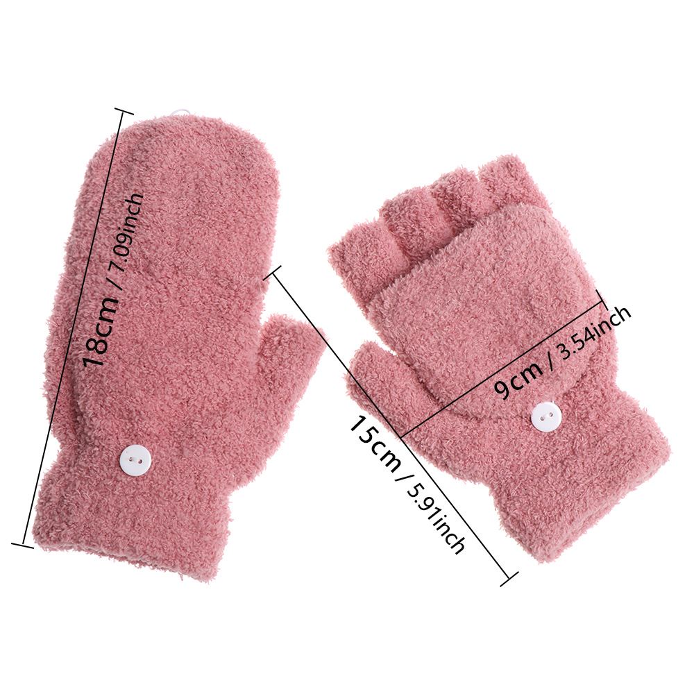 Găng tay nhung san hô hở ngón thời trang mùa đông cho trẻ em