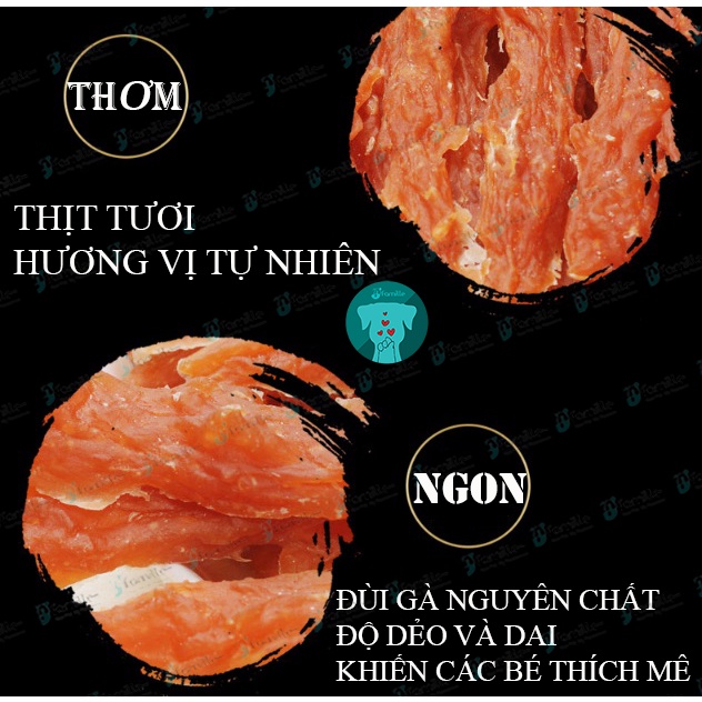 [DẺO THƠM]Snack Cho Thú Cưng JFamille, Đùi Gà Tơ Xoắn, Bổ Sung Dinh Dưỡng, Vitamin &amp; Khoáng Chất. JF154