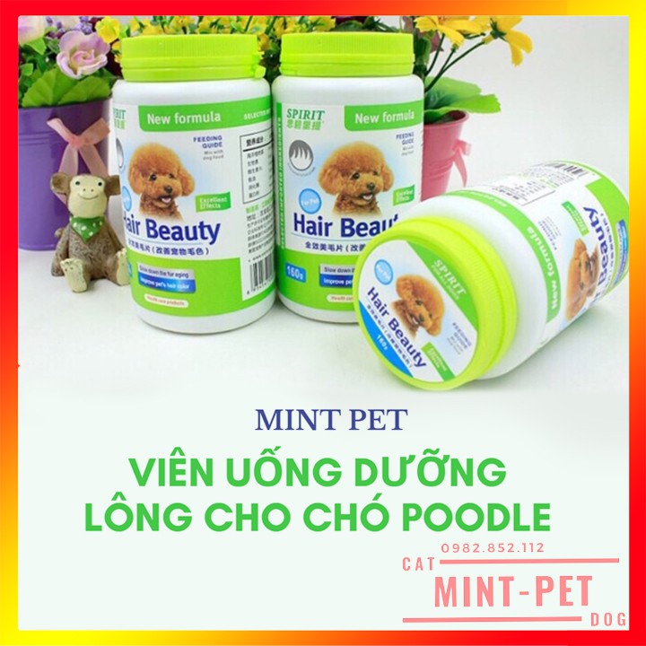 Viên uống dưỡng lông cho chó Poodle Hair Beauty Sprit 160g #Tintin Pet Store