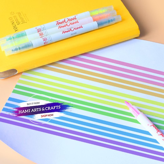 Bộ bút dạ quang 6 bút 12 màu CY nhiều màu 2 đầu trong 1 cây chất lượng cao, bút nhớ, bút highlight