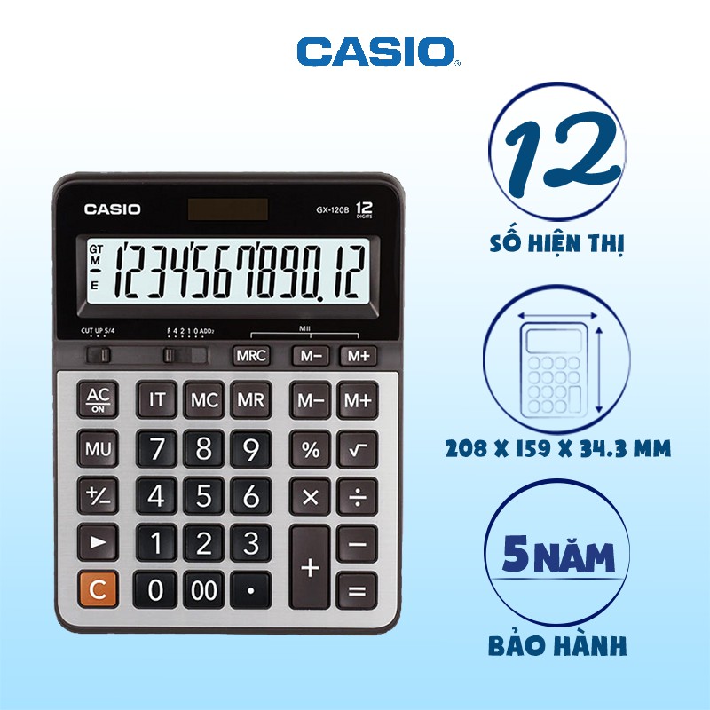 Máy tính Casio GX-120B chính hãng dành cho văn phòng cửa hàng hoặc shop bán hàng