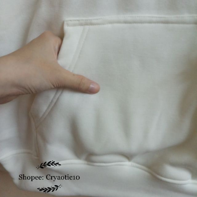 [ĐỦ SIZE - Kèm hình thật] Áo hoodie nỉ trắng basic white unisex