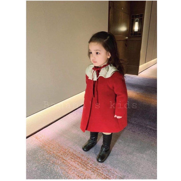 Áo khoác dạ đỏ Banana kids cho bé gái 8-22kg