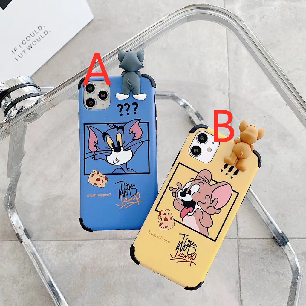 Cute cat and happy mouse 3D relief Case iPhone 6 6s 7 8 plus X XS XR XSmax 11 Pro Promax Soft Phone Case COD | BigBuy360 - bigbuy360.vn