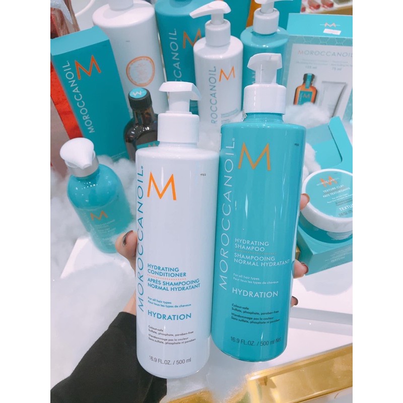 Cặp Dầu Gội Xả Dưỡng Ẩm Moroccanoil Hydration 500ml