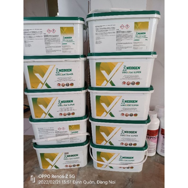 Sát Trùng Chuồng Trại NEOGEN VIROXIDE SUPER xô 5KG chống lại ASF, Covid 19,...tiết kiệm, an toàn cho người sử dụng.