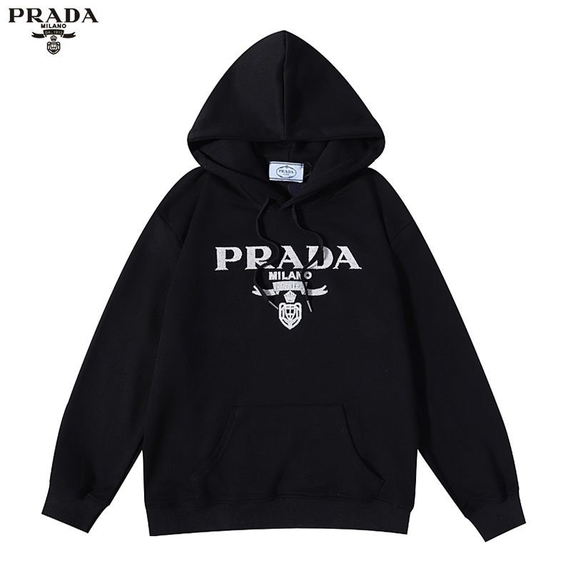 Áo Hoodie Tay Dài Vải Cotton In Chữ Prad-A Kiểu Cổ Điển Thời Trang Cho Các Cặp Đôi