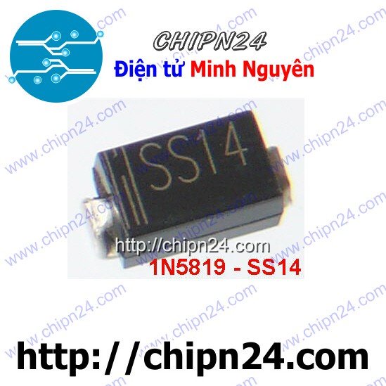 [10 CON] Diode Dán SS14 SMA 1A 40V 1N5819 (SMD Dán) [Diode xung]