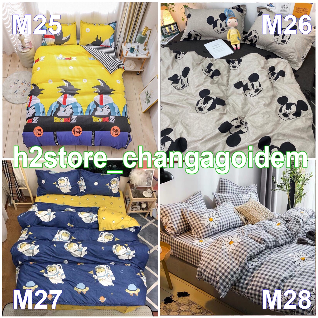 Bộ Vỏ Chăn Ga Gối Cotton Poly Nhập Khẩu Hàn Quốc (Chát Chọn Mẫu)