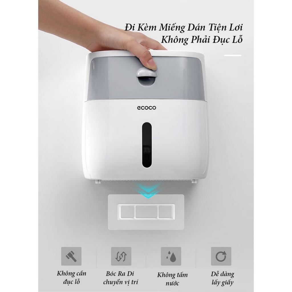 Hộp đựng giấy vệ sinh treo tường chống nước có khay để đồ Ecoco