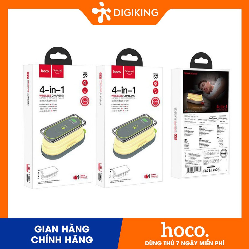 HOCO - S9 -Sạc dự phòng không dây 5000mah kiêm đèn trang trí 4 trong 1