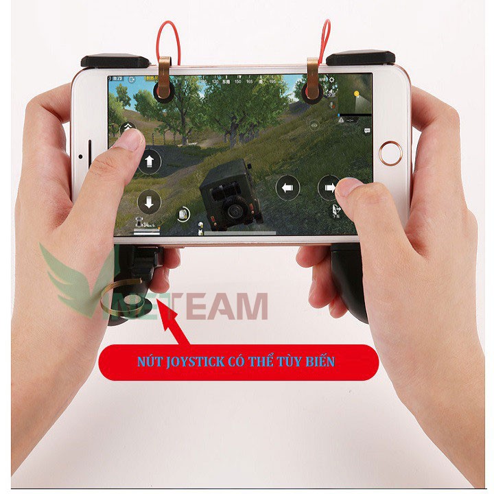 Tay cầm hỗ trợ game 3 trong 1 dòng MV có 2 nút Joystick di chuyển và cặp nút bắn PUBG chuyên dụng cho điện thoại -dc3153