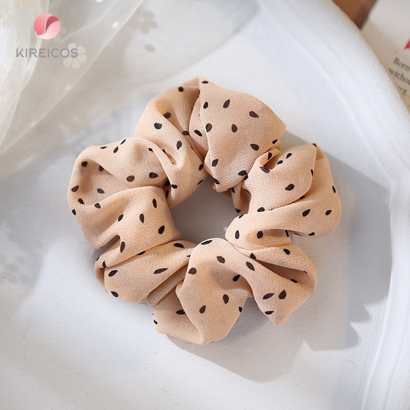 Bèo Cột Tóc Scrunchies Loại Trung In hình chấm bi Hot Trend Hàn Quốc CT0038