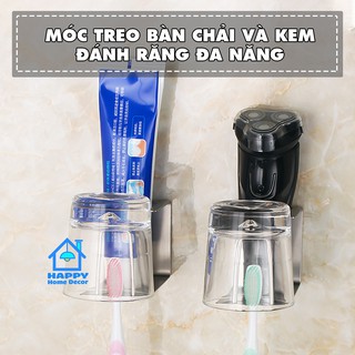 Giá treo 💰 FREESHIP 💰 Giá treo bàn chải kem đánh răng cốc súc miệng đa năng inox 304 dán tường gạch men MBC2IN1