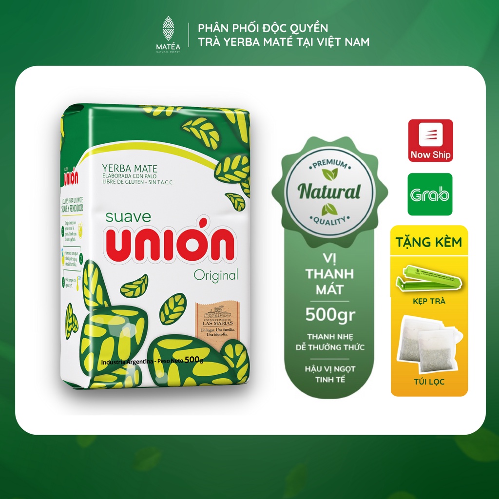 [ĐỘC QUYỀN] Trà Yerba Maté Suave Union Original - Vị Thanh mát + Free 1 kẹp trà + Free 10 túi lọc trà tái sử dụng