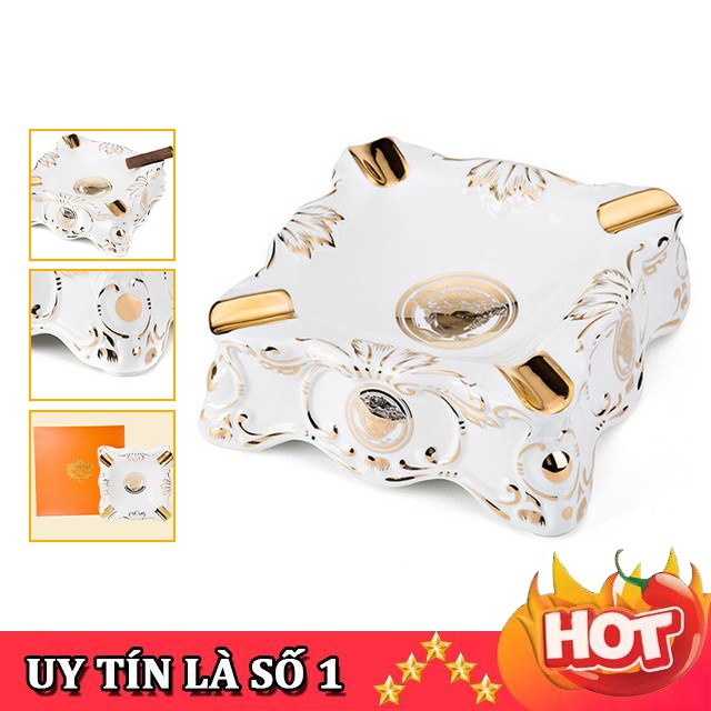 [RẺ NHẤT SHOPEE] Gạt Tàn Lubinski AS210, Chất Liệu Sứ Cao Cấp, Điêu Khắc Hoa Văn Họa Tiết Hoa Văn Tuyệt Đẹp