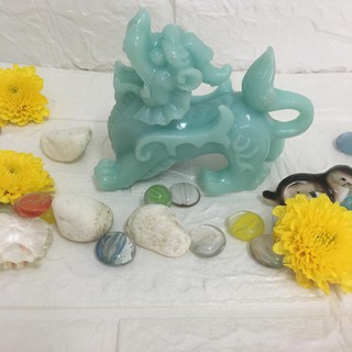 Tượng tỳ hưu màu xanh ngọc dài 12.5 cao 10 cm