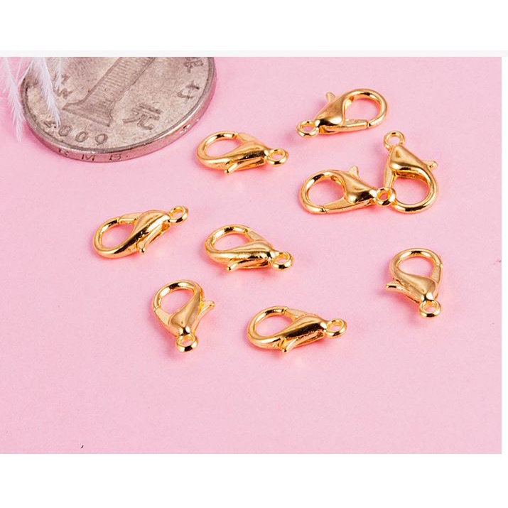 5 cái móc càng cua size 12mm- 14mmm-16mm-18mm-20mm làm trang sức