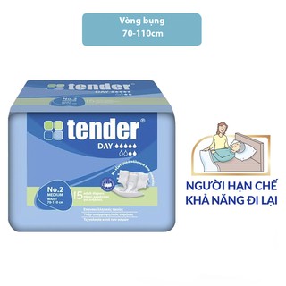 Tã/bỉm dán cho người lớn và bà bầu Tender 15 miếng vòng bụng từ 70 đến 110 cm