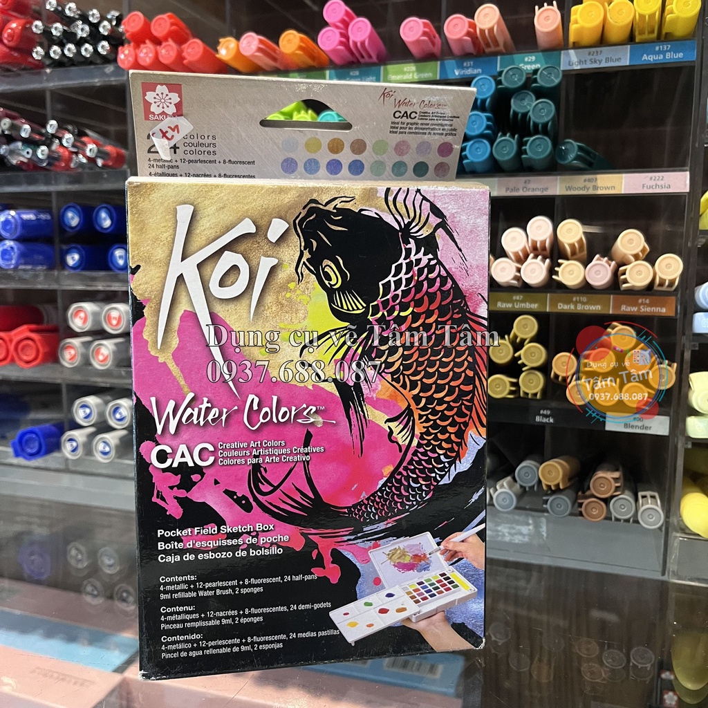 [ TÂM TÂM ]-Màu Nước Nhũ Ánh Kim 12/24 Màu SAKURA Water Color