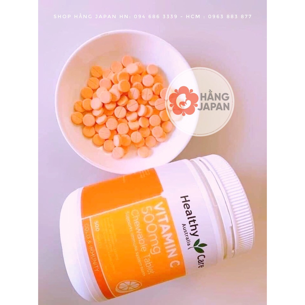 Viên nhai bổ sung Vitamin C Healthy Care Vitamin C 500mg - 500 viên
