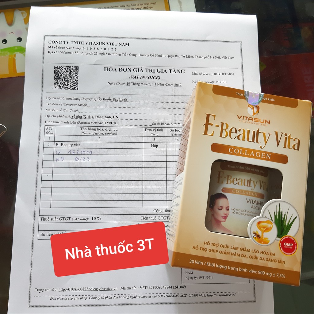 E-Beauty Vita Collagen - Giảm lão hóa da, nám da, sạm da, nhăn da. Giúp làn da sáng mịn. | Thế Giới Skin Care