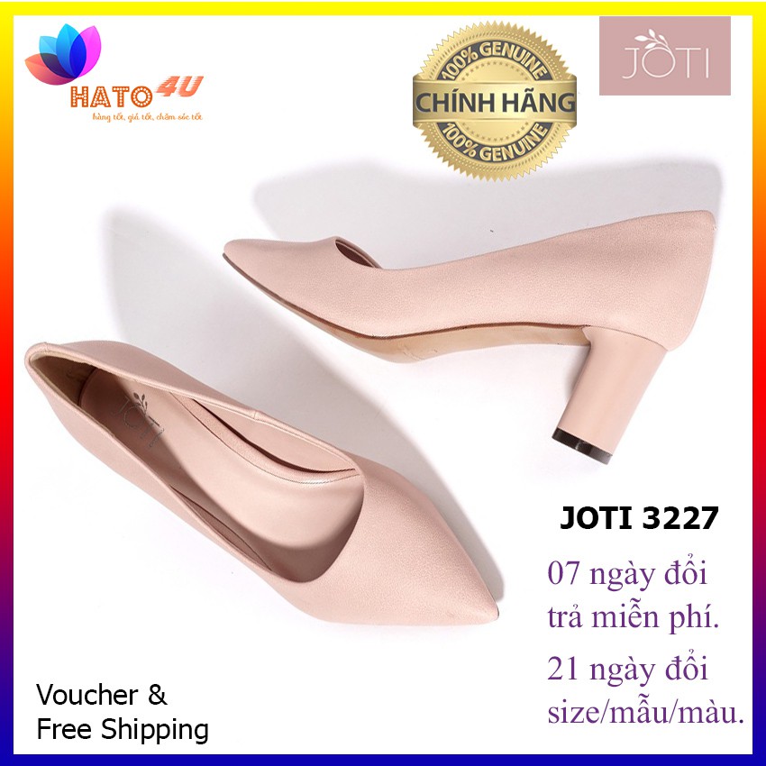 Giày Búp Bê Cao Gót Nữ JOTI Laura 3227VN5 2020 - Mũi Nhọn Cổ Điển Đế Trụ 5cm