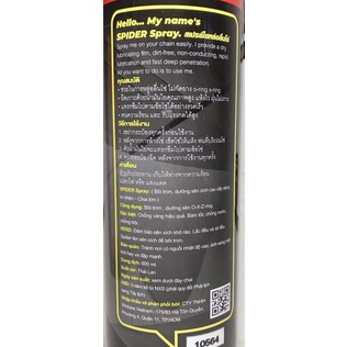 Xịt dưỡng sên Spider , bôi trơn sên xích xe máy Spider Spray 600ml