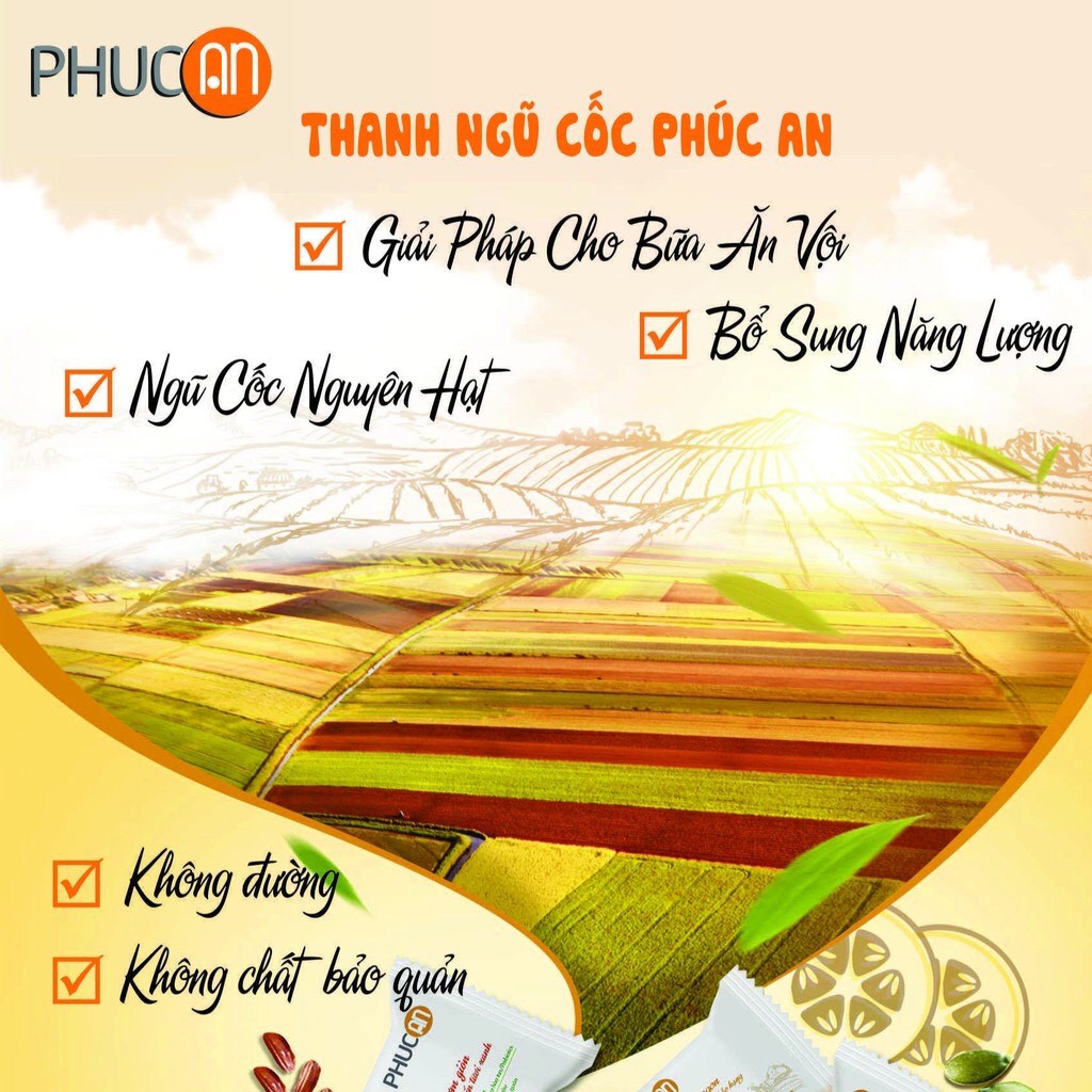 [ Ăn Kiêng ] Thanh Ngũ Cốc Chà Bông Phúc An Ngũ Cốc Thơm Ngon Chà Bông Hảo Hạng - Hộp 100g (5 gói x 20g)