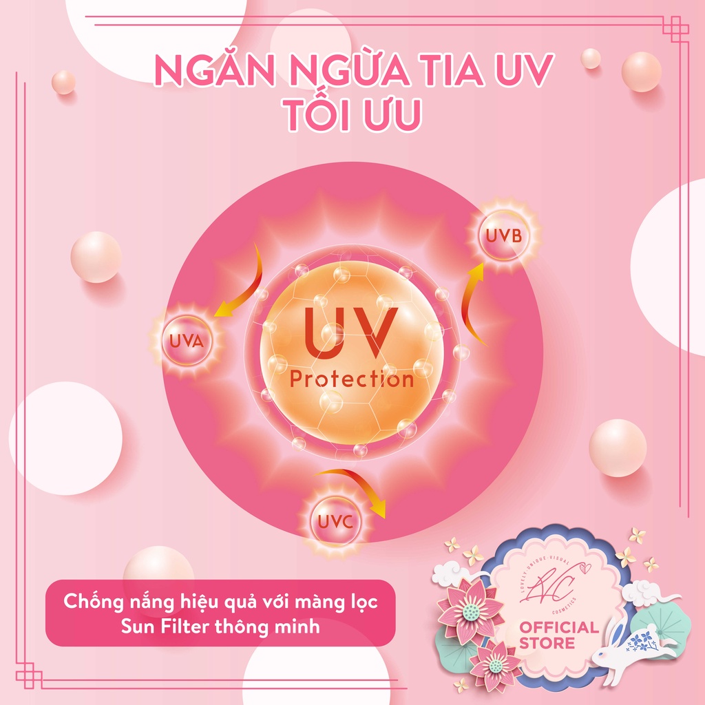 Set kem chống nắng làm trắng da tức thì Louv Cell Rose Pink Tone Up Sun Cream 50 ml