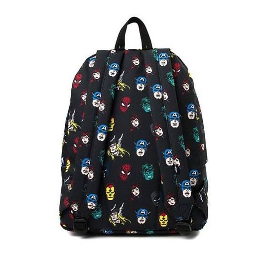 Balo đi học Van.s x Marvel Old Skool Backpack Black White siêu anh hùng cho nam nữ