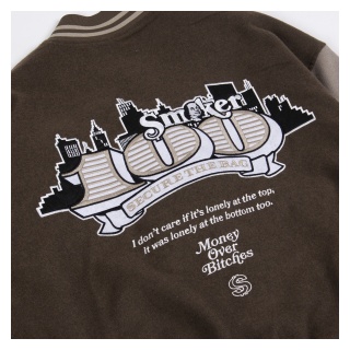 ÁO KHOÁC "100" VARSITY JACKET IN BROWN [SMAKER]