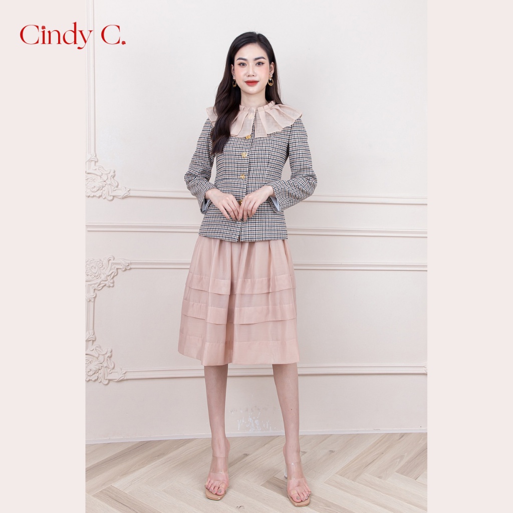 Áo khoác Sundance Kid CINDYC chất liệu dạ Tweed phong cách công sở 882