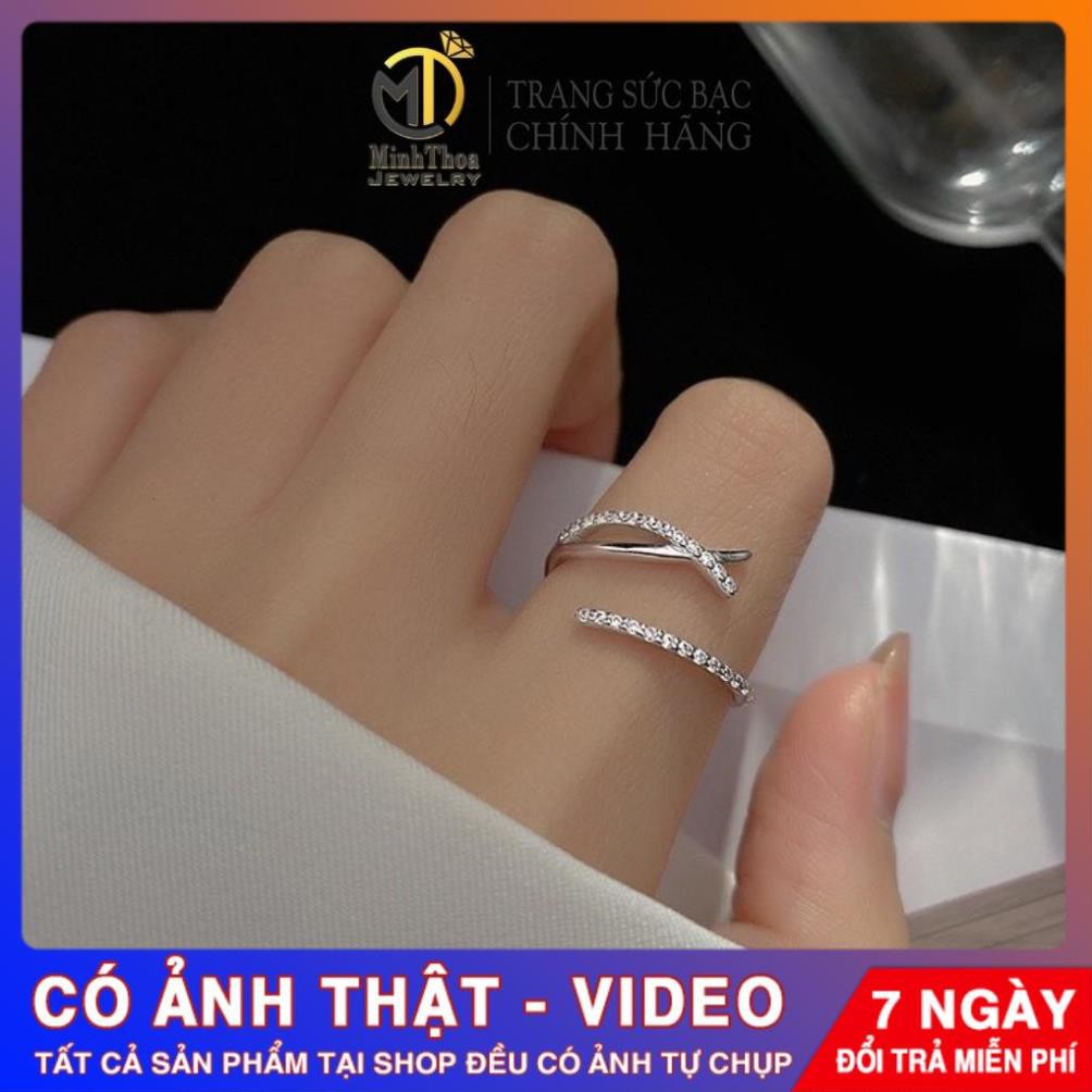 Nhẫn bạc nữ dáng hở đơn giản cá tính trang sức bạc đẹp phong cách Hàn Quốc Tuấn Thoan JEWELRY