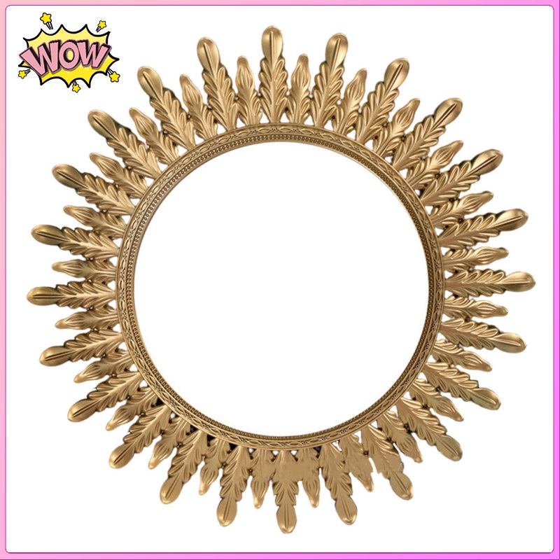 Gương Tròn Khung Vàng Treo Tường Trang Trí Phòng Khách / Phòng Ngủ / Hành Lang