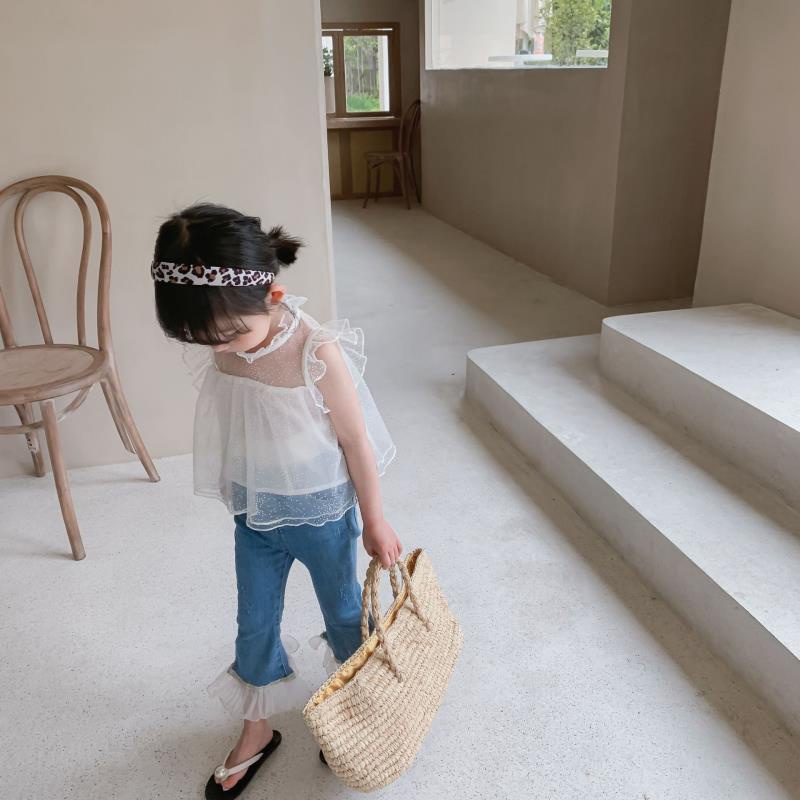 Áo Ren Lưới Mềm Mại Không Tay Thời Trang Mùa Hè Cho Bé Gái