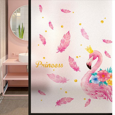 [FREE_SHIP] Decal dán tường thiên nga hồng - Tranh dán tường thiên nga hồng (size Lớn)