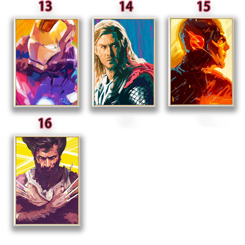 Hoạt Hình Tranh Treo Tường Trang Trí Phòng Trẻ Em Hình Siêu Anh Hùng marvel avengers