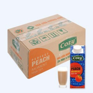 Thùng 24 hộp trà sữa Hương Đào COZY 225ML